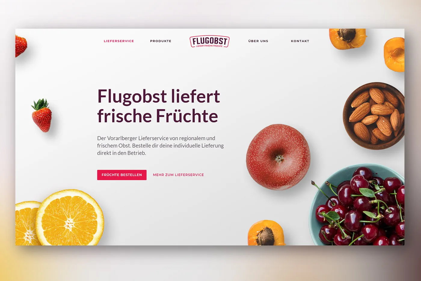 Webdesign Flugobst - Lieferung liefert frische Früchte - Vorarlberg